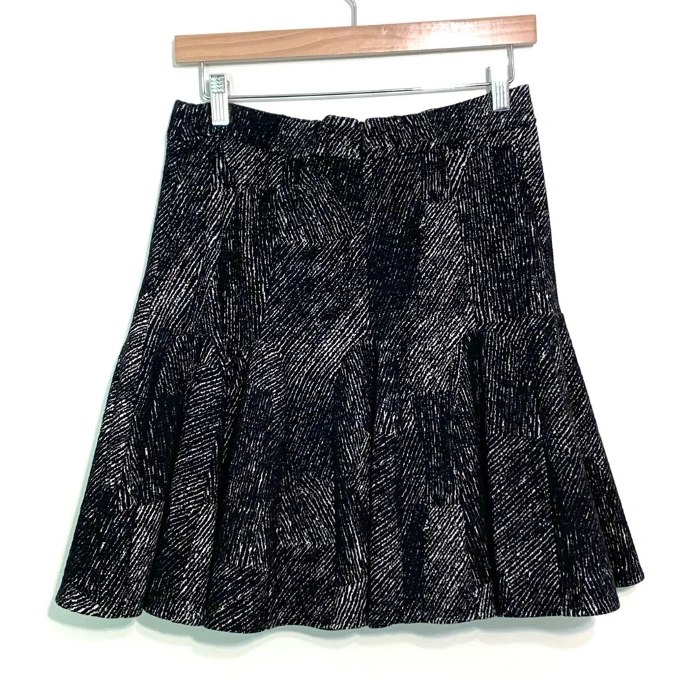 Banana Republic Godet Mini Skirt Black and White Striped Size 14 High Waist